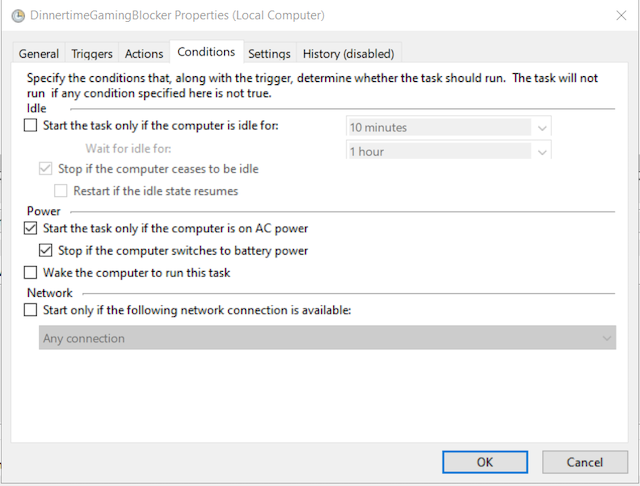 Scheduled task setup step 4.