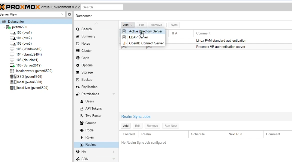 Proxmox Active Directory 2