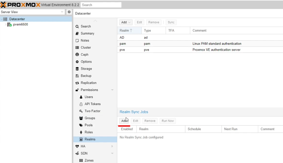 Proxmox Active Directory 7