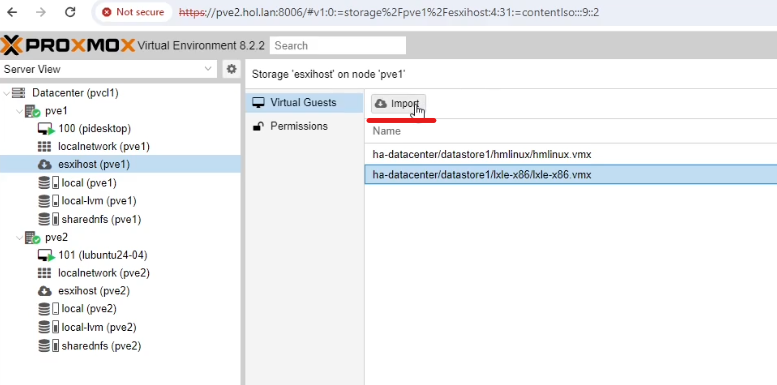 Import ESXi