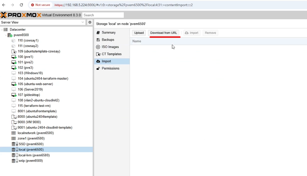 Import ESXi